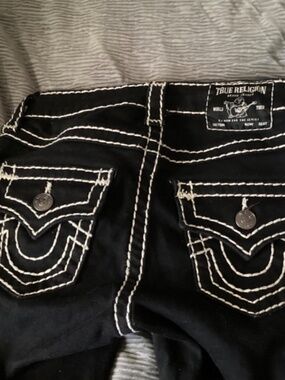 Black and white true religion jeans